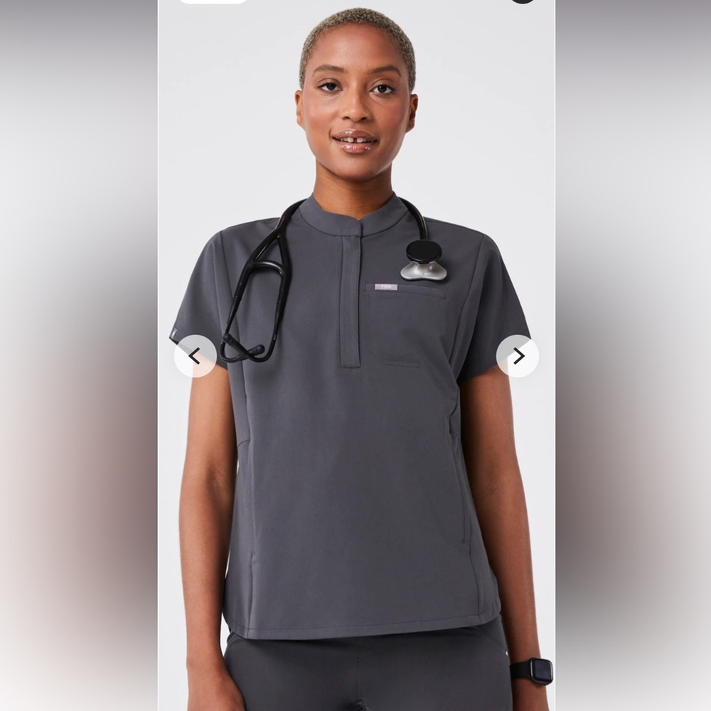 FIGS Charcoal Montex scrub top size S
